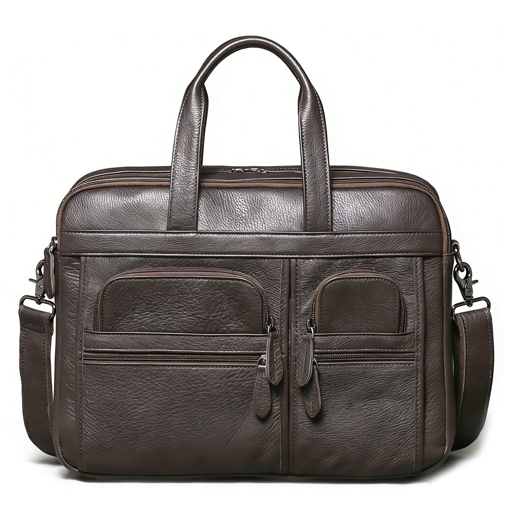 Leather Work Bag Laptop - Erkek Hakiki Deri Evrak Çantası, İş