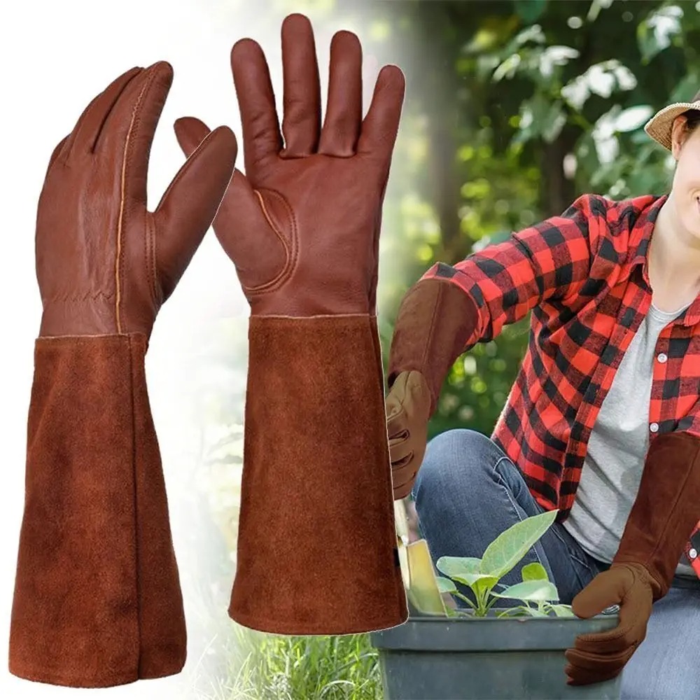Youtube Leatherwork - Uzun Tüp Bahçe İşleri Güvenlik Eldivenleri