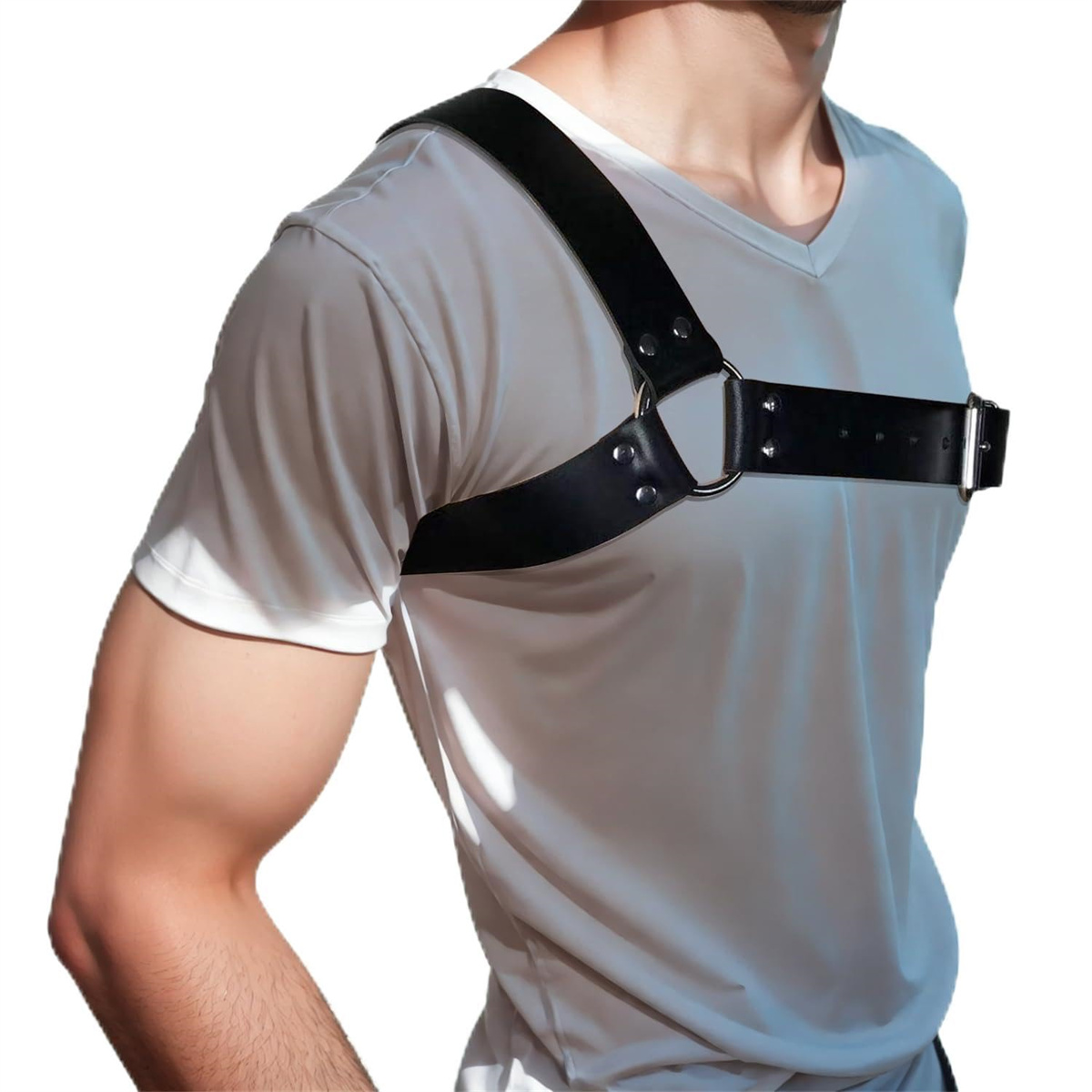 Leather Work Harness - Gotik Erkek Deri Askılı Kemer Erkek