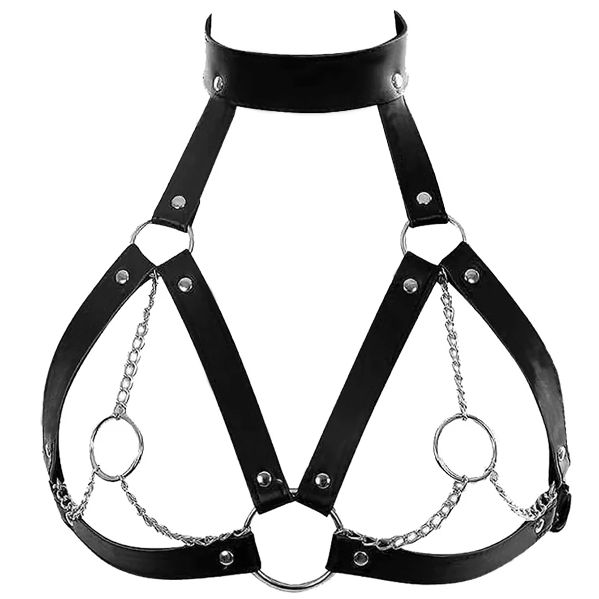 Leather Work Harness - Kadın moda demeti kemer göğüs askısı