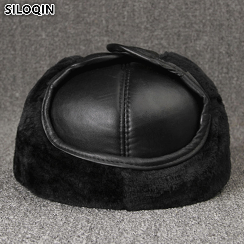 Leather Work Hat - Hakiki Deri şapkalar Kışlık Sıcak Bombacı
