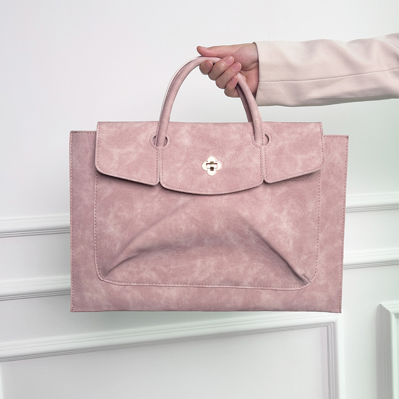 Şık Pembe PU Deri Laptop Çanta - Leather Work Bag Laptop incelemesi ve fiyatı