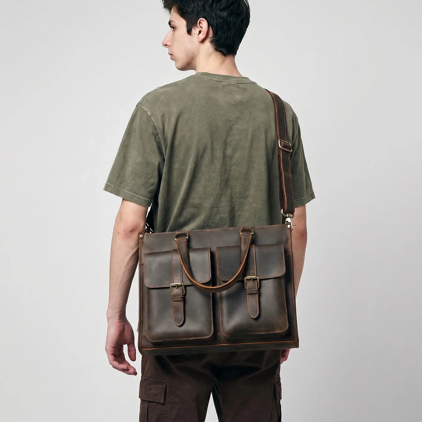 Vintage Hakiki Deri Erkekler İ - Leather Work Bag Laptop incelemesi ve fiyatı