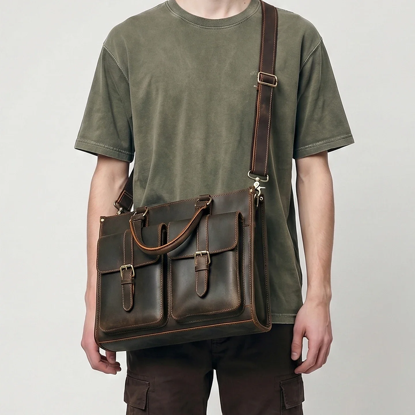 Vintage Hakiki Deri Erkekler İ - Leather Work Bag Laptop incelemesi ve fiyatı