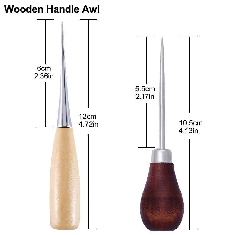 2 adet ahşap saplı dikiş awl d - Leatherwork Hand Sewing Needles incelemesi ve fiyatı