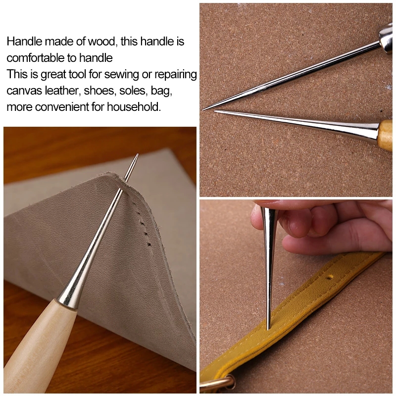 2 adet ahşap saplı dikiş awl d - Leatherwork Hand Sewing Needles incelemesi ve fiyatı